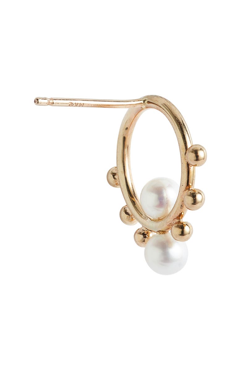 Poppy Finch Circle Bubble Cultured Pearl Drop Earrings, Alternate, color, Gold