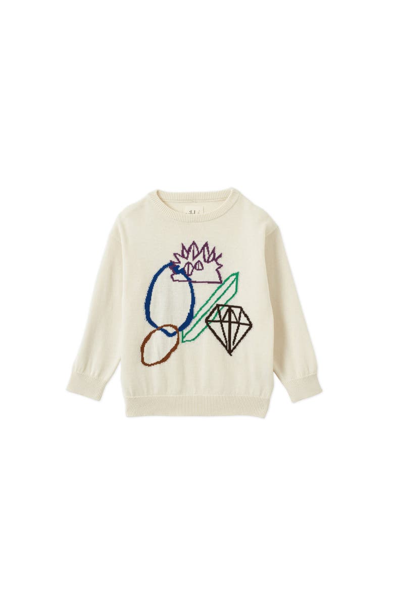 Vild House of Little Organic Cotton Intarsia-Knit Pullover, Main, color, No.12-Earth Rocks! Print