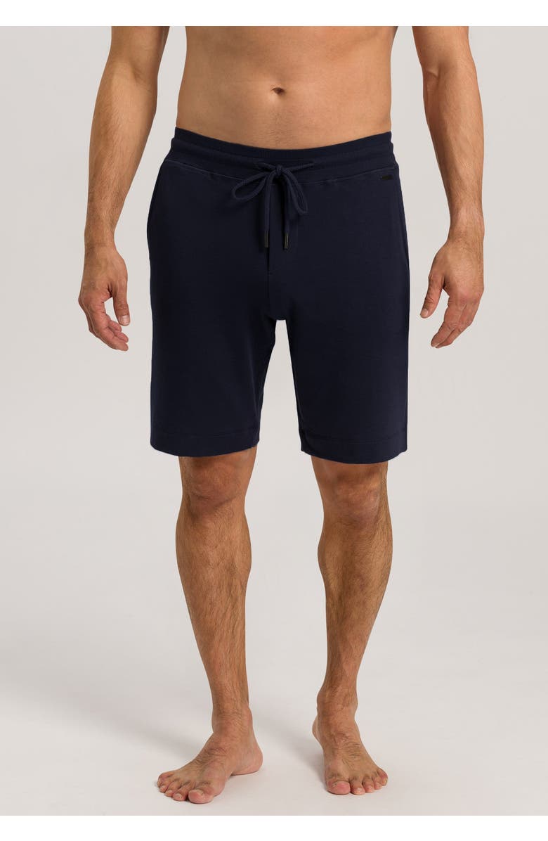 Hanro Living Cotton Drawstring Shorts, Alternate, color, Black Iris