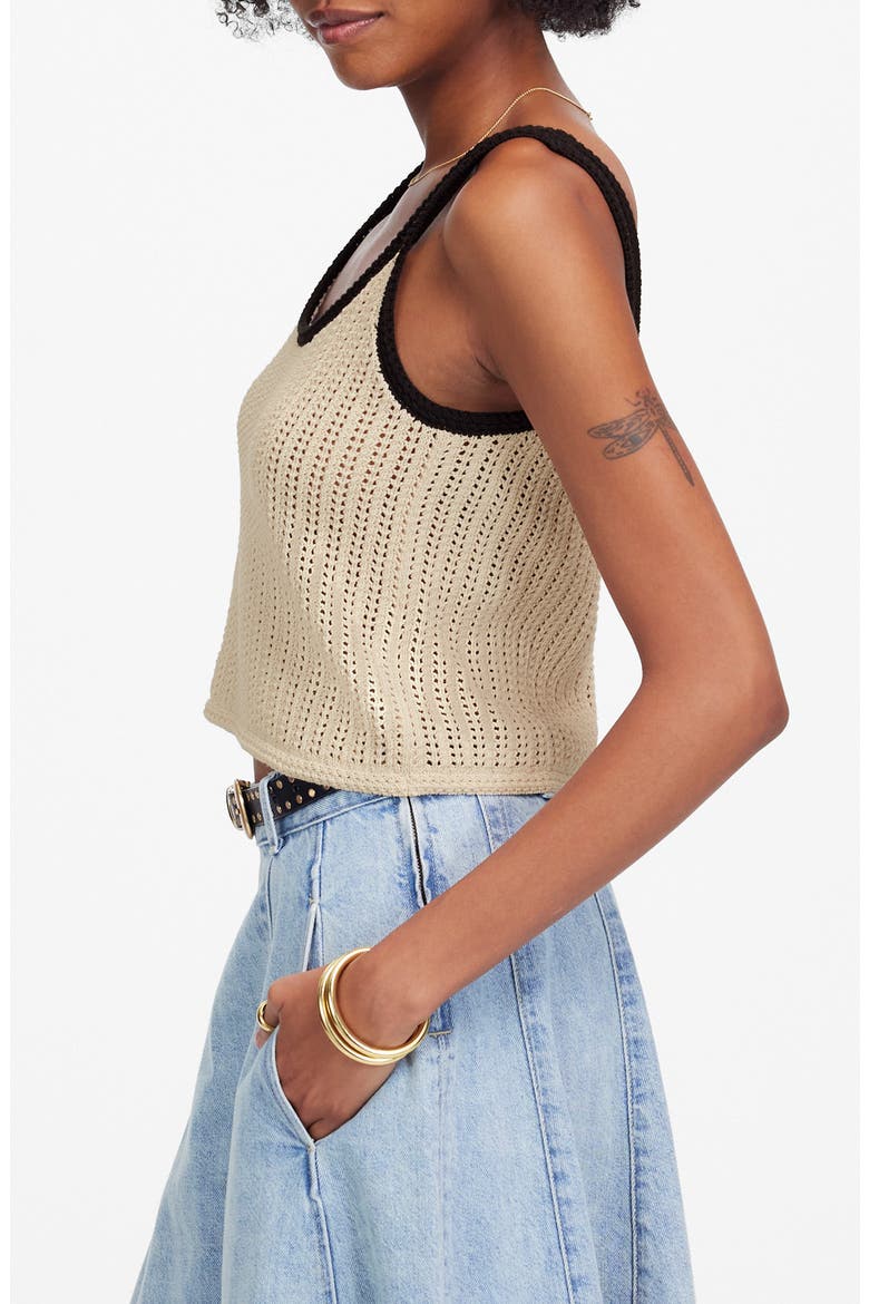 Open Stitch Sweater Tank, Alternate, color, SAND AND BLACK COMBO