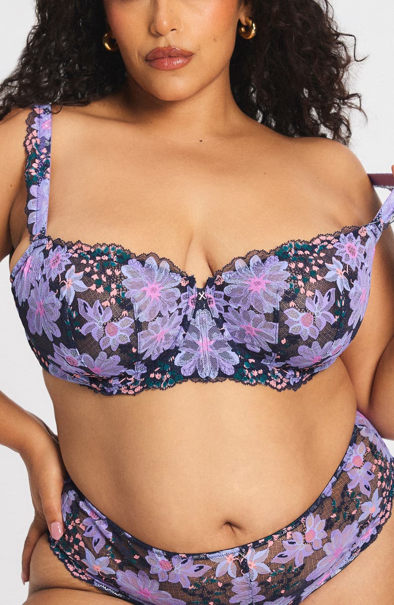 SAVAGE X FENTY Fleur Fantasy Unlined Balconette Bra, Alternate, color, Dark And Stormy Blue