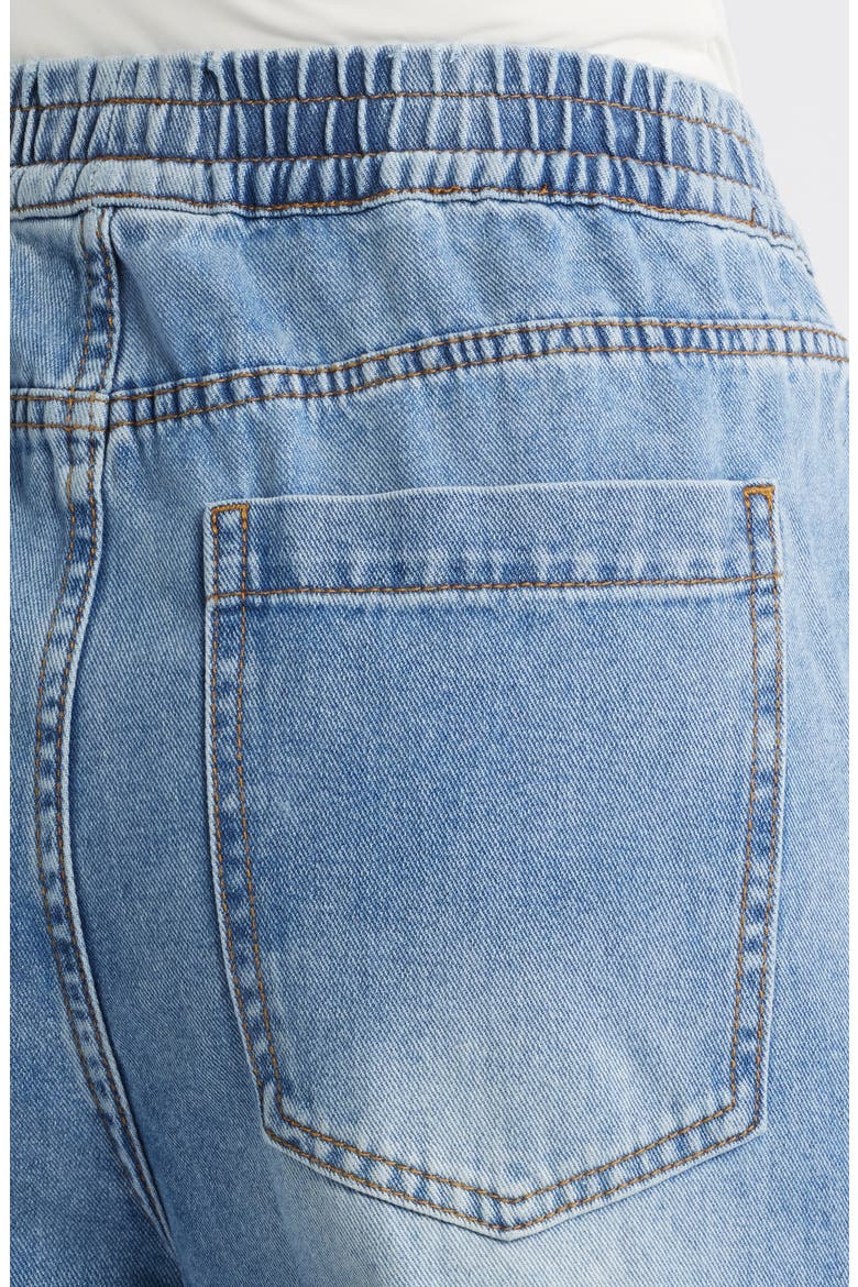 Keenie Side Snap Pull On Denim Pants, Alternate, color, MEDIUM BLUE