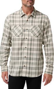 TravisMathew Cloud Plaid Flannel Button-Up Shirt