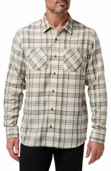 Cloud Plaid Flannel Button-Up Shirt