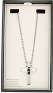 NORDSTROM RACK Men's Stainless Steel Dimensional Cross Pendant Necklace