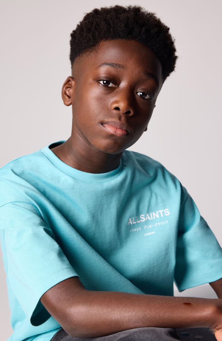 smALLSAINTS by ALLSAINTS Kids' Oversize Underground Logo Graphic T-Shirt, Alternate, color, 