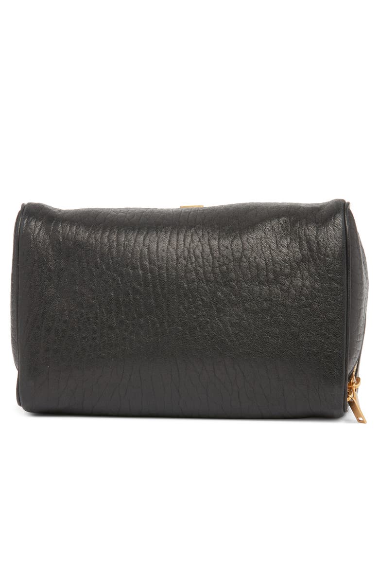 Saint Laurent Gaby Leather Vanity Case, Alternate, color, Noir