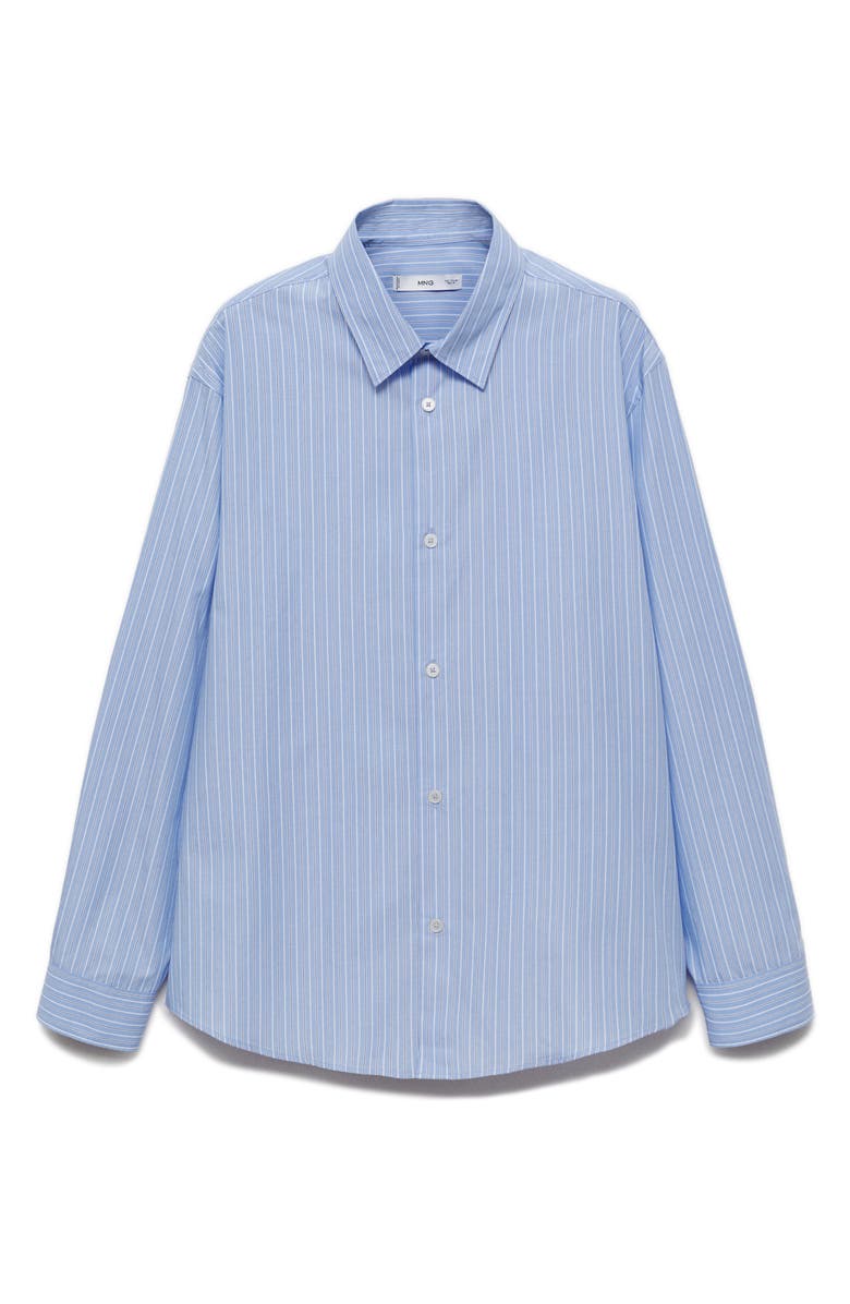 MANGO Slim Fit Stripe Cotton Button-Up Shirt, Main, color, 