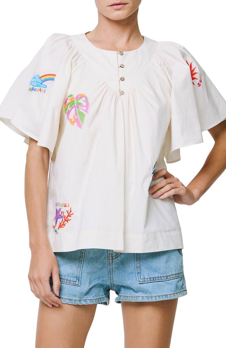 CIEBON Nathalie Woven Top, Alternate, color, Cream