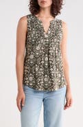 Lucky Brand Print Smocked Tank