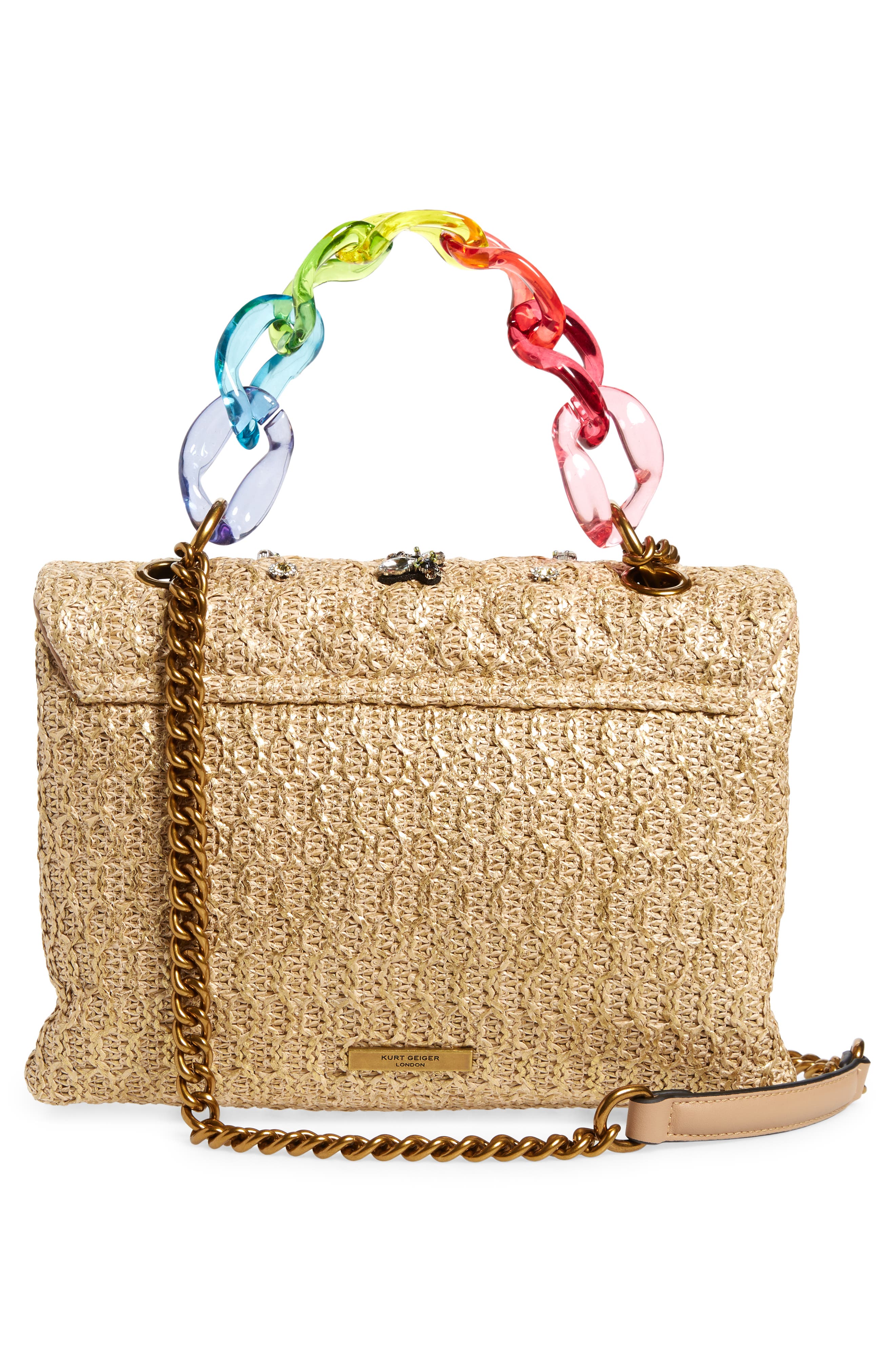 Kurt Geiger London Kensington Raffia Crossbody Bag, Alternate, color, 