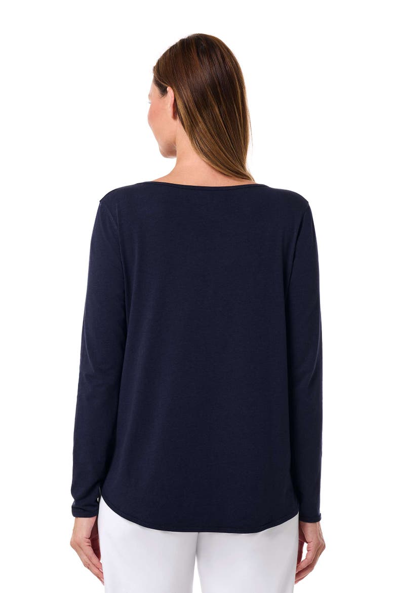 Women's Heyday Side Split Long Sleeve Shirt, UPF 50+ Sun Protection, Alternate, color, Navy