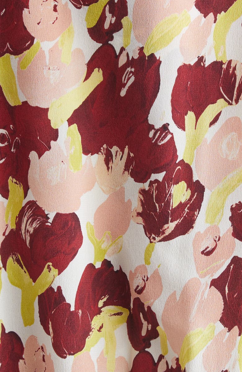 Marni Secret Bouquet Print Silk Crêpe de Chine Shirt Jacket, Alternate, color, Sbw01 Lili White