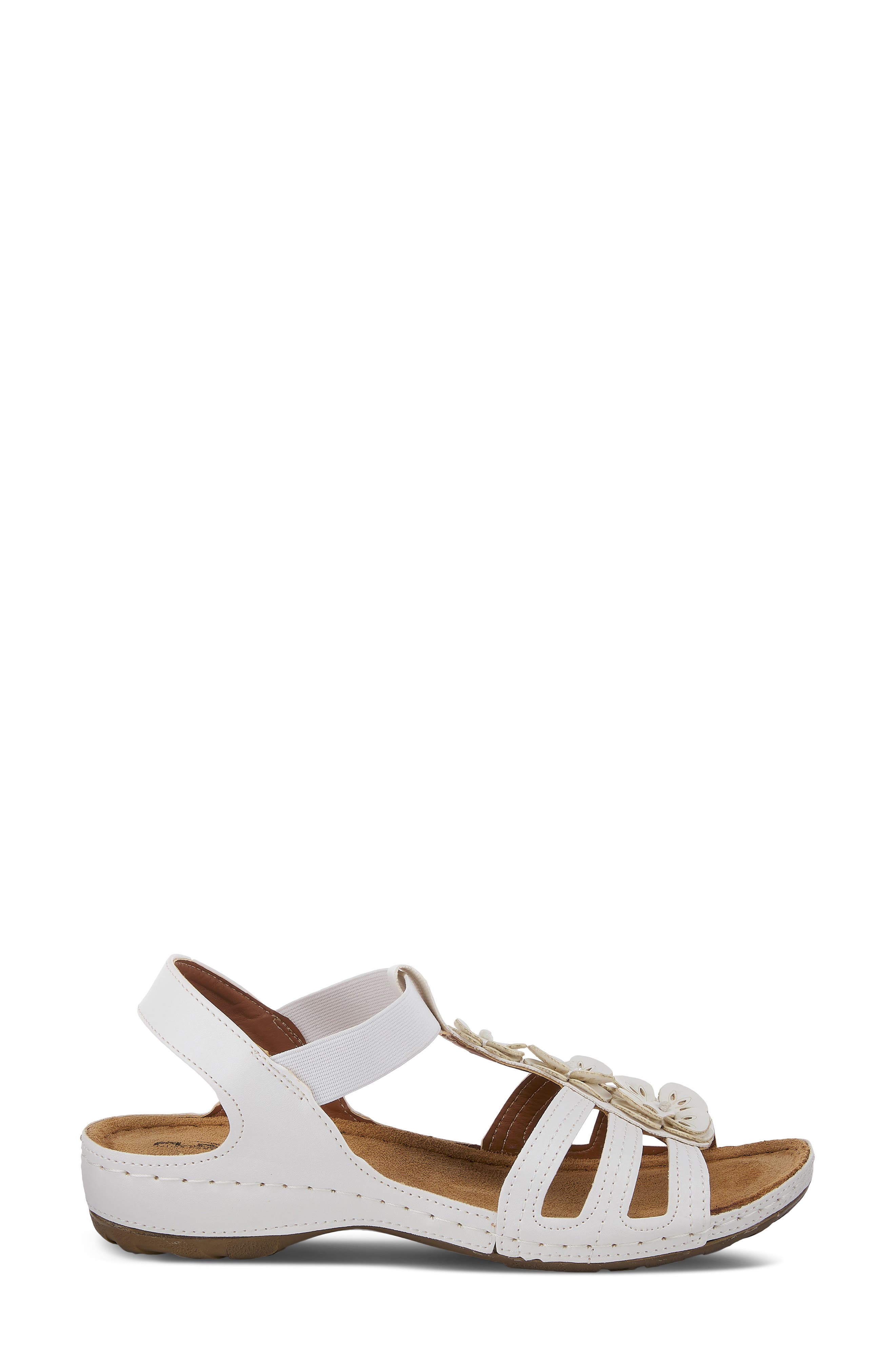 Flexus by Spring Step Adede Floral Sandal, Alternate, color, White Patent Leather