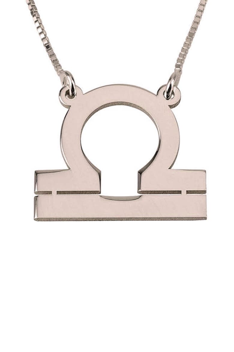 Zodiac Pendant Necklace, Main, color, ROSE GOLD PLATED - LIBRA