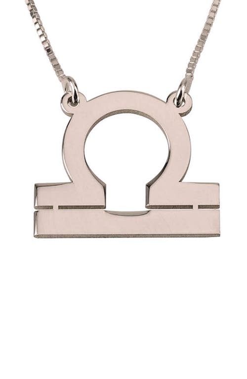 MELANIE MARIE Zodiac Pendant Necklace in Rose Gold Plated - Libra 