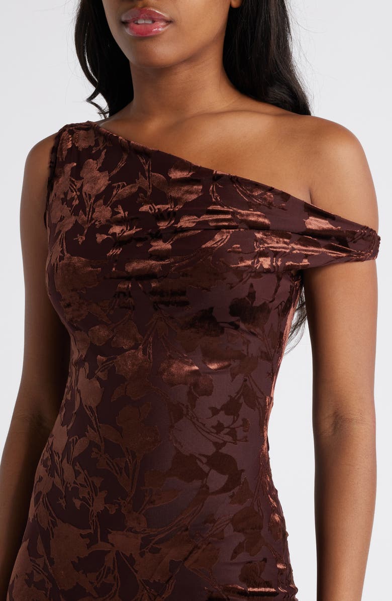 Rare London Asymmetric Burnout Dress, Alternate, color, 