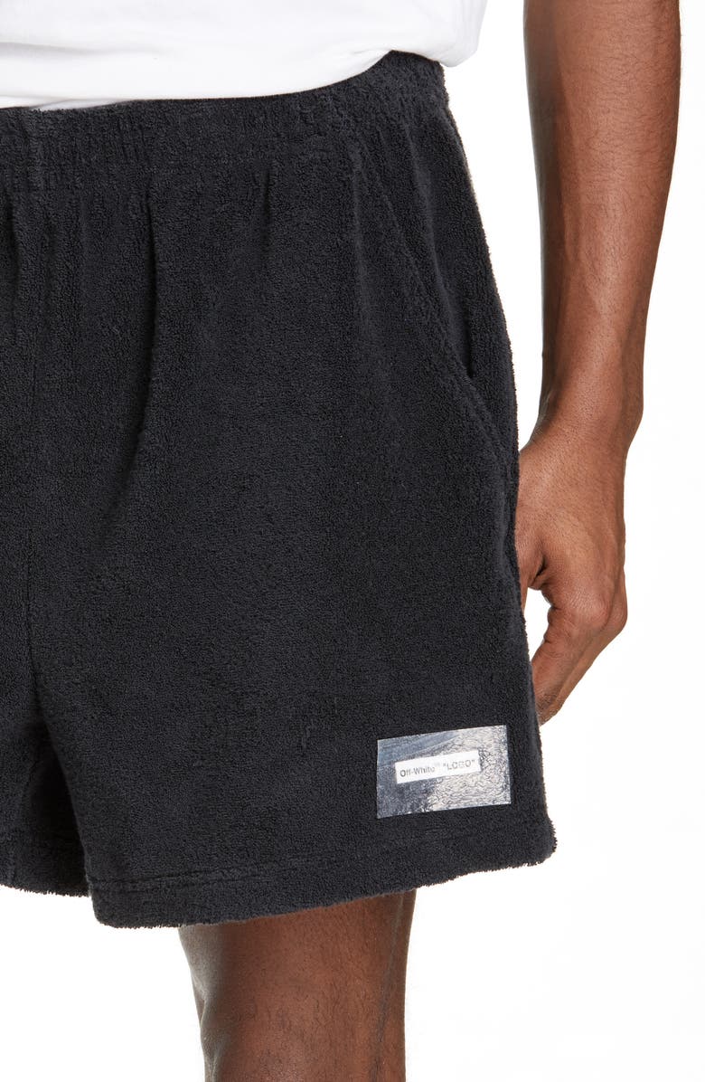 Off-White Towel Terry Shorts, Alternate, color, 