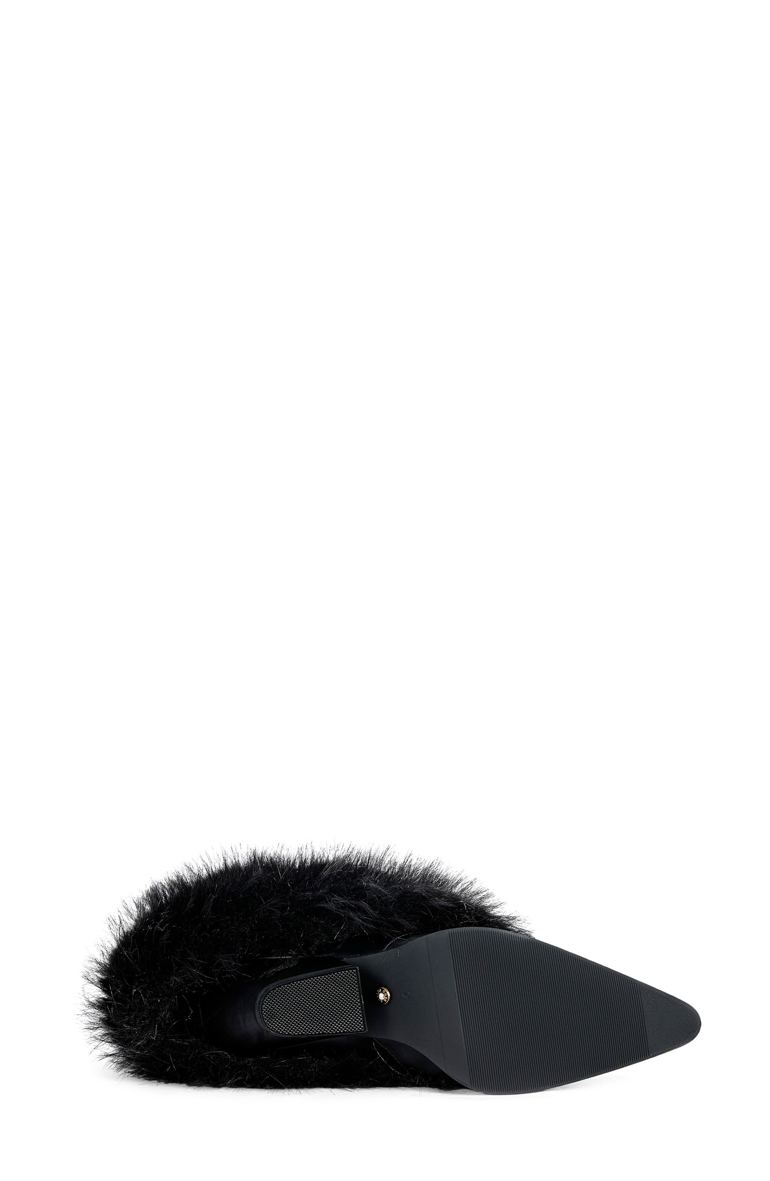 Violetta Faux Fur Western Boot, Alternate, color, BLACK
