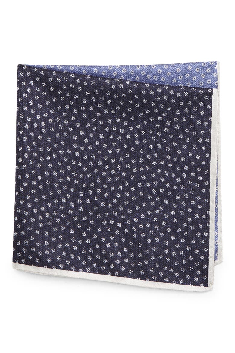 Patchwork Silk Pocket Square, Main, color, BLUE