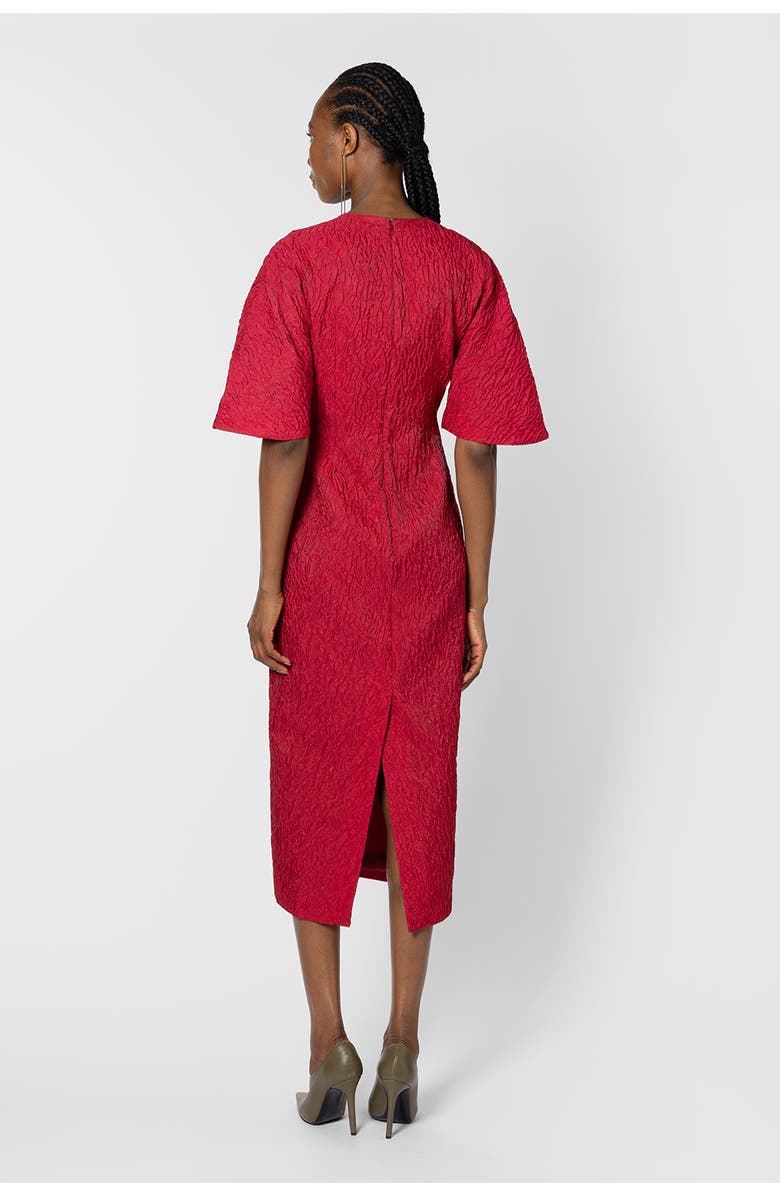 Roksanda Falah Cloque Textured Midi Dress, Alternate, color, Bennett Red
