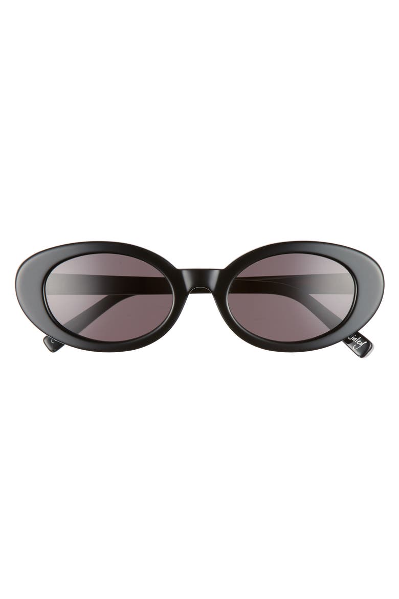 McKinely 51mm Oval Sunglasses, Alternate, color, BLACK