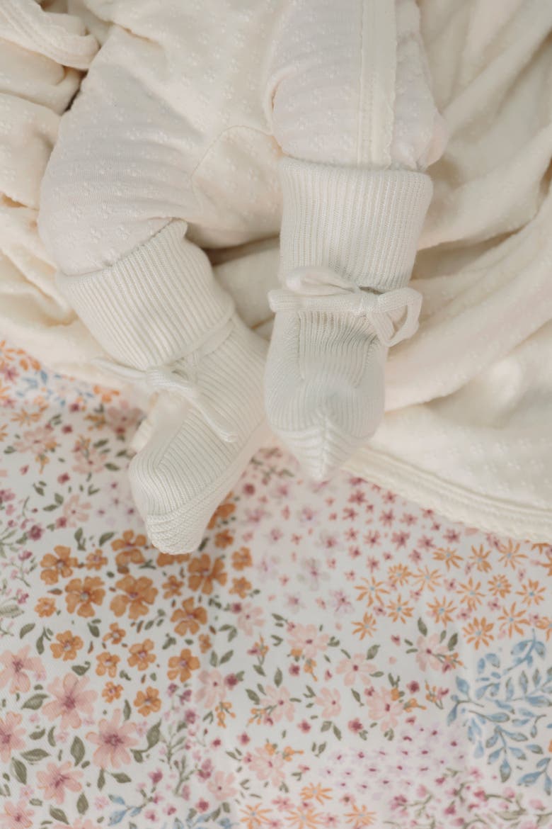 Knitted Footies, Alternate, color, Cream