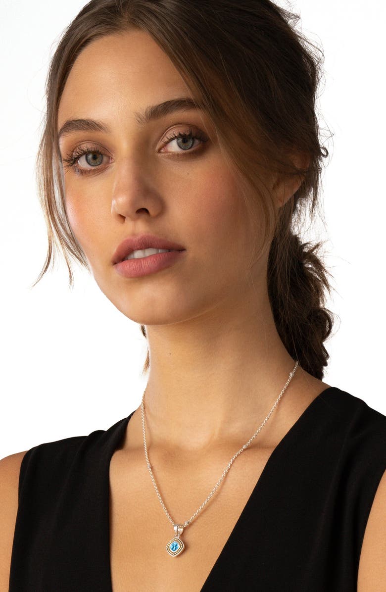 LAGOS Caviar Color Blue Topaz Pendant Necklace, Alternate, color, 