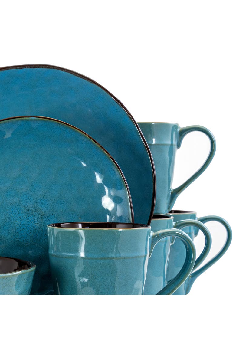Sea Glass 16 Piece Stoneware Dinnerware Set, Alternate, color, Blue