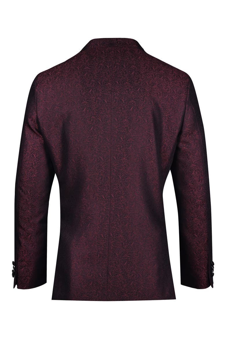 Two Button Peak Lapel Evening Jacket, Alternate, color, BURGUNDY
