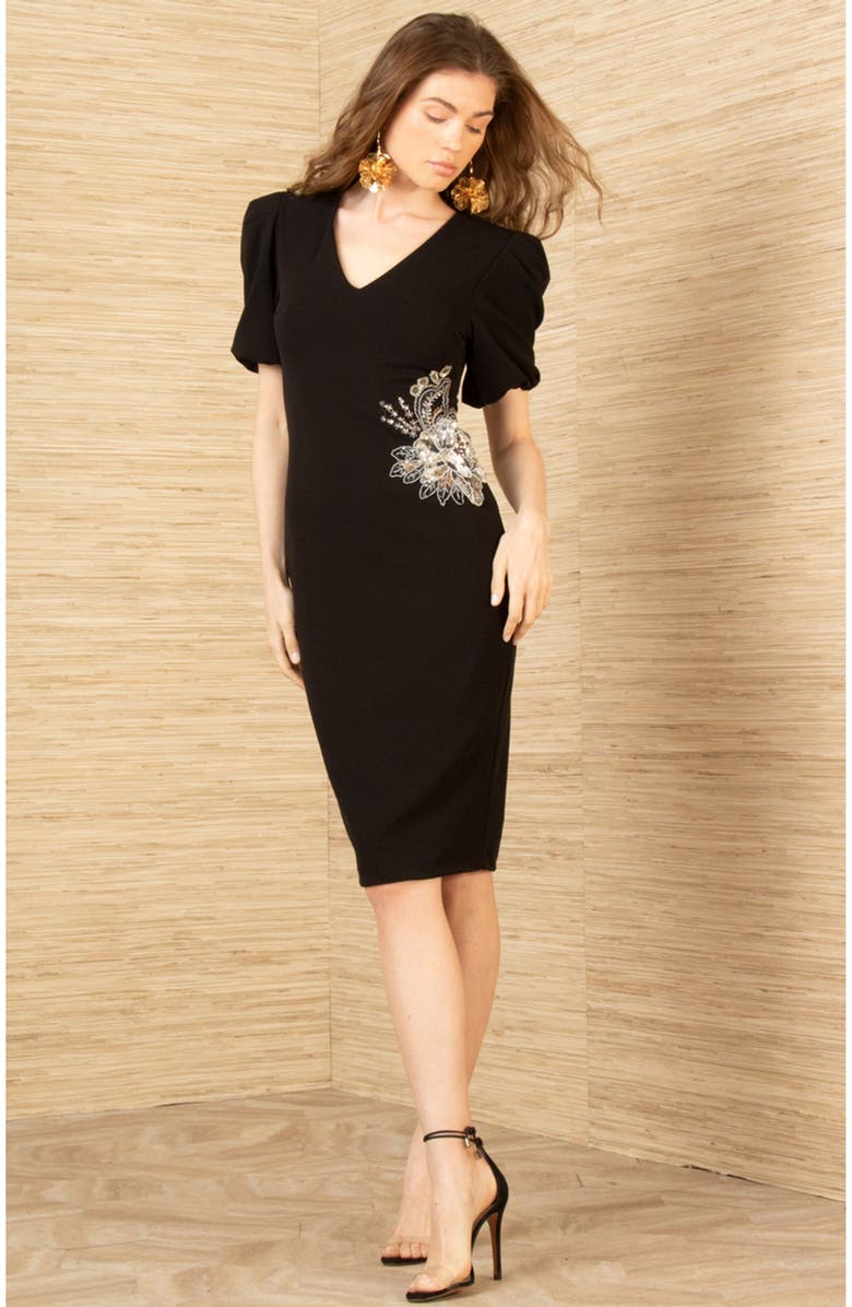 Hale Bob Billie Dress Beaded, Main, color, Black