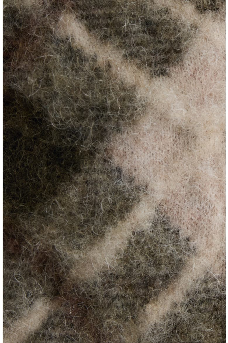 Katch Mohair Blend Cardigan, Alternate, color, OLIVE GREEN/ MULTI
