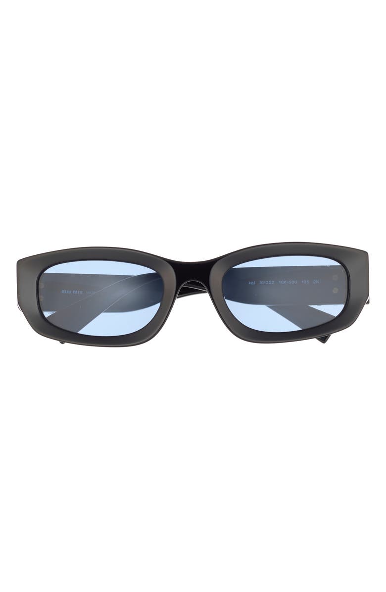 Miu Miu 53mm Irregular Sunglasses, Main, color, Black