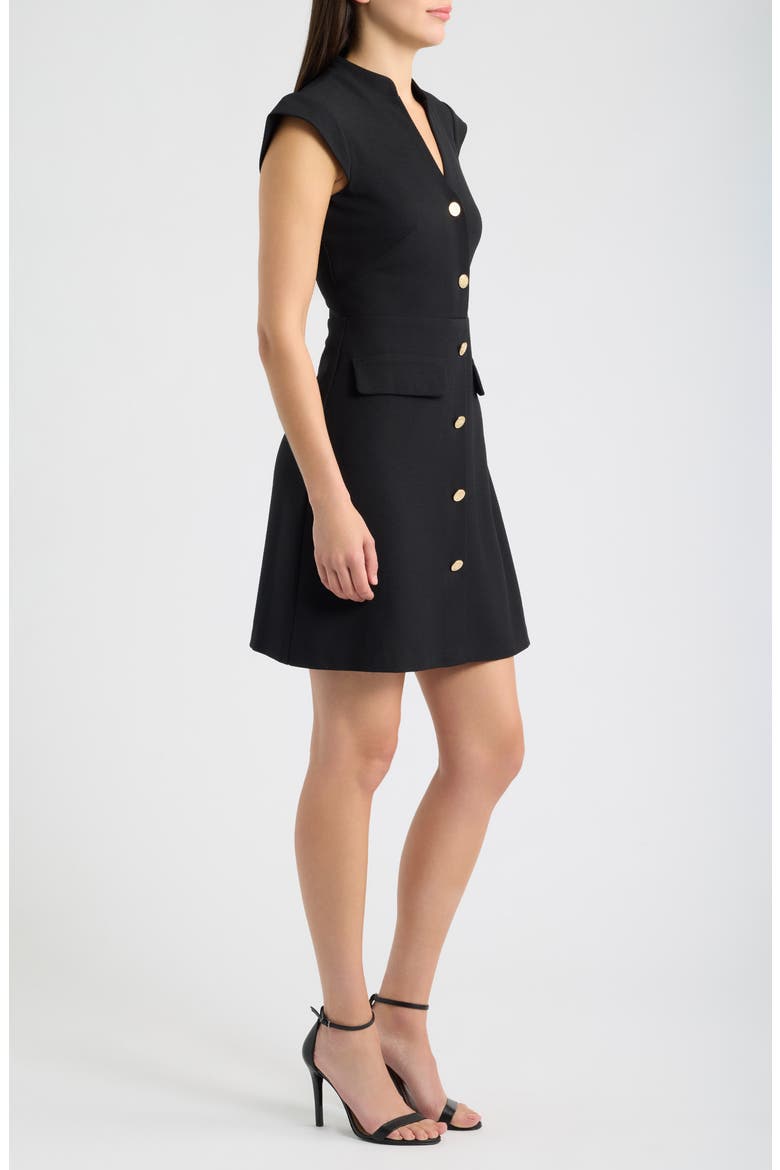 Signature Stretch Crepe Dress, Alternate, color, BLACK