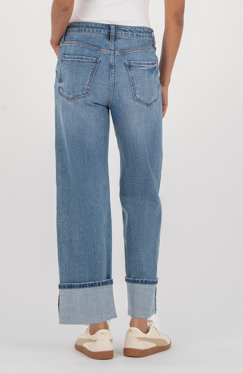 KUT from the Kloth Sienna Cuffed High Waist Relaxed Straight Leg Jeans, Main, color,