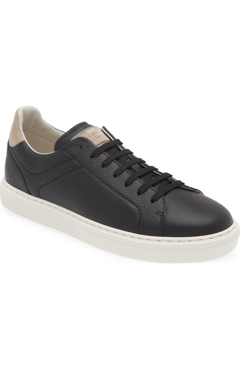 Brunello Cucinelli Calfskin Low Top Sneaker, Main, color, Cim31 Black