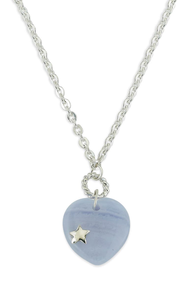 SAMUEL B. Sterling Silver Lace Blue Agate Pendant Necklace, Main, color, Blue