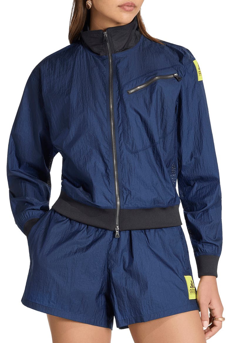 EQT Zip-Up Nylon Track Jacket, Main, color, NIGHT INDIGO/ /
