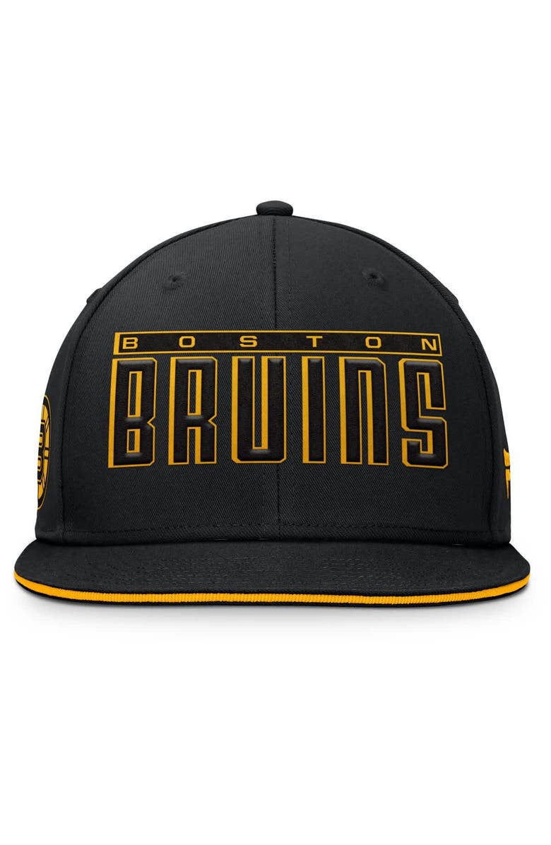 FANATICS Men's Fanatics Black Boston Bruins Fundamental Gino Stack Snapback Hat, Alternate, color, Black