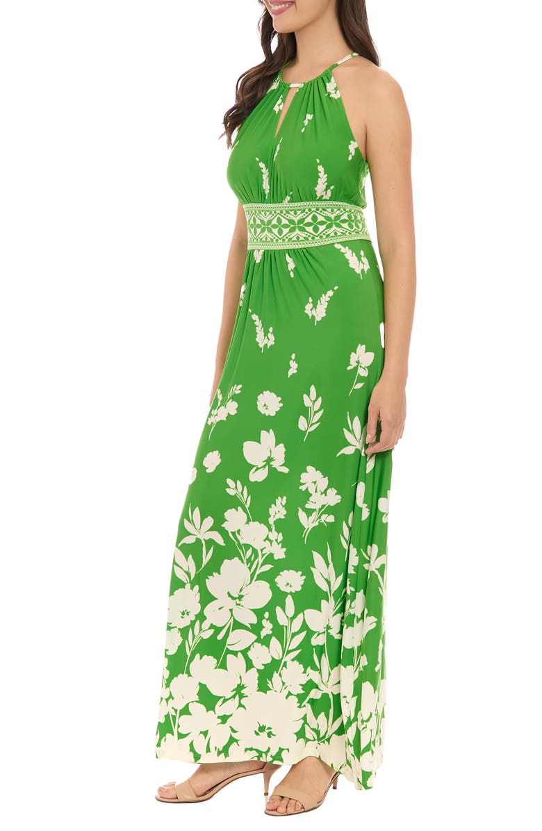 London Times Morris Floral Maxi Sundress, Alternate, color, Green/ Ivy