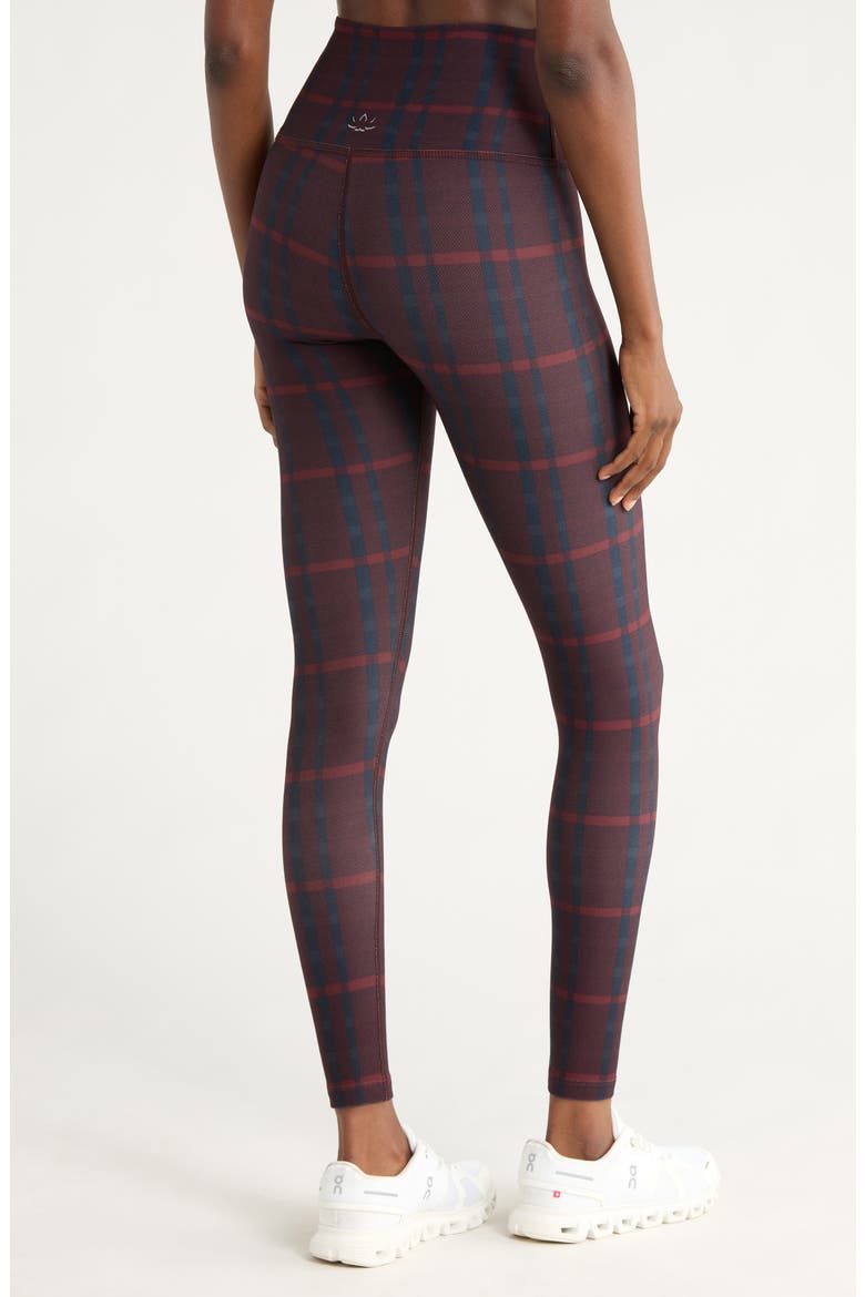 SoftMark Caught in the Midi High Waist Leggings, Alternate, color, DARK CHERRY PREPPY P