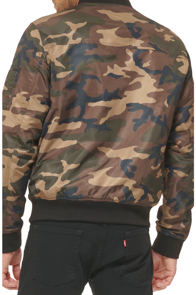 Nylon Satin Bomber Jacket, Alternate, color, CAMOUFLAGE