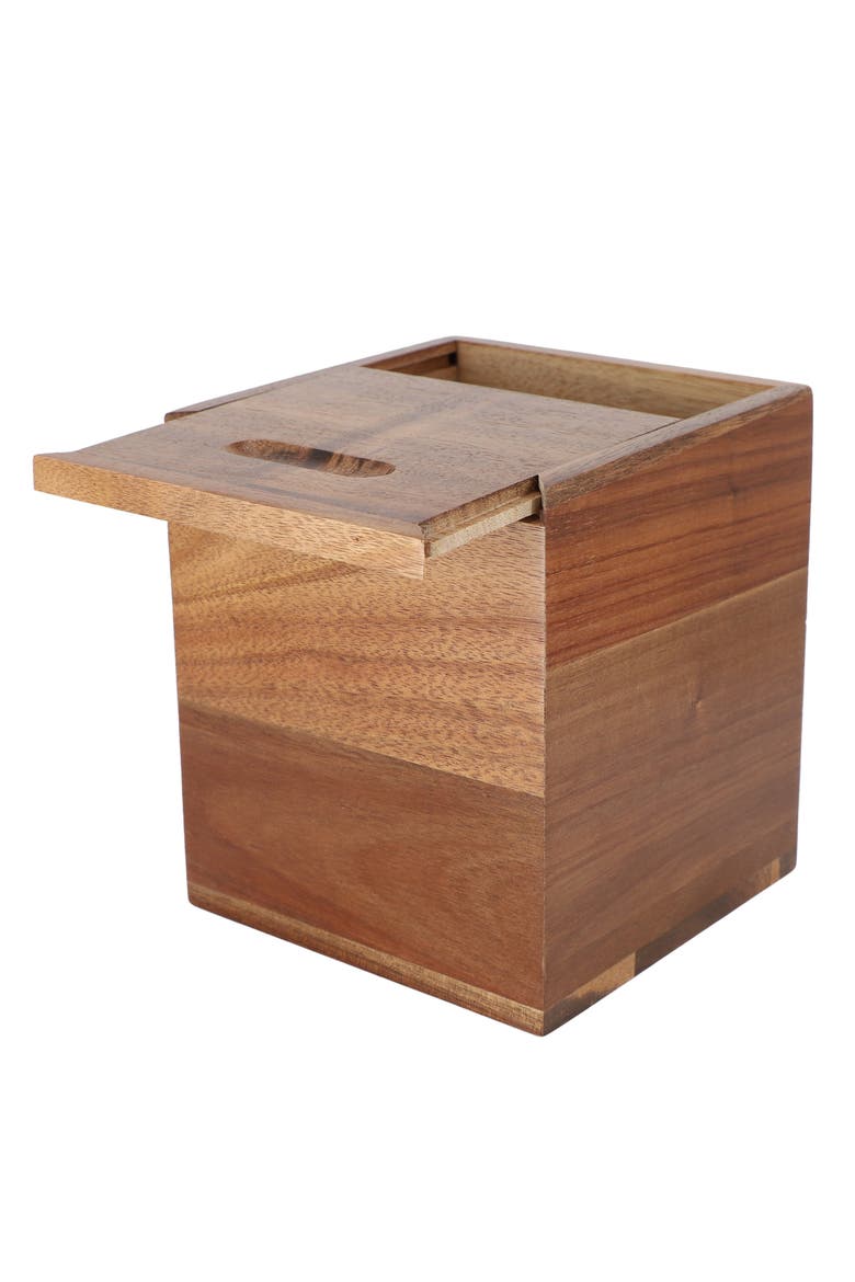 Acacia Wood Tissue Box Holder, Alternate, color, Acacia
