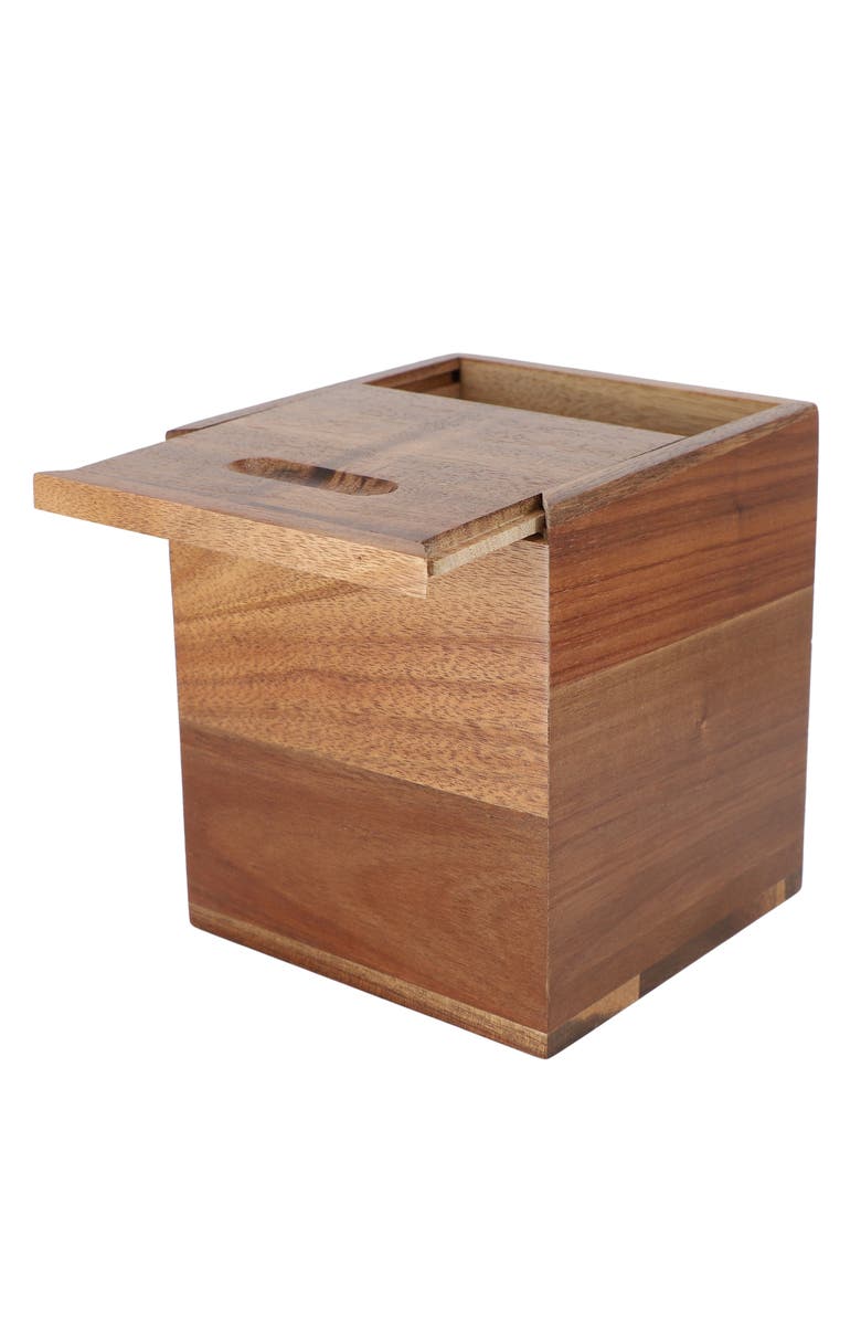 Megachef Acacia Wood Tissue Box Holder, Alternate, color, Acacia