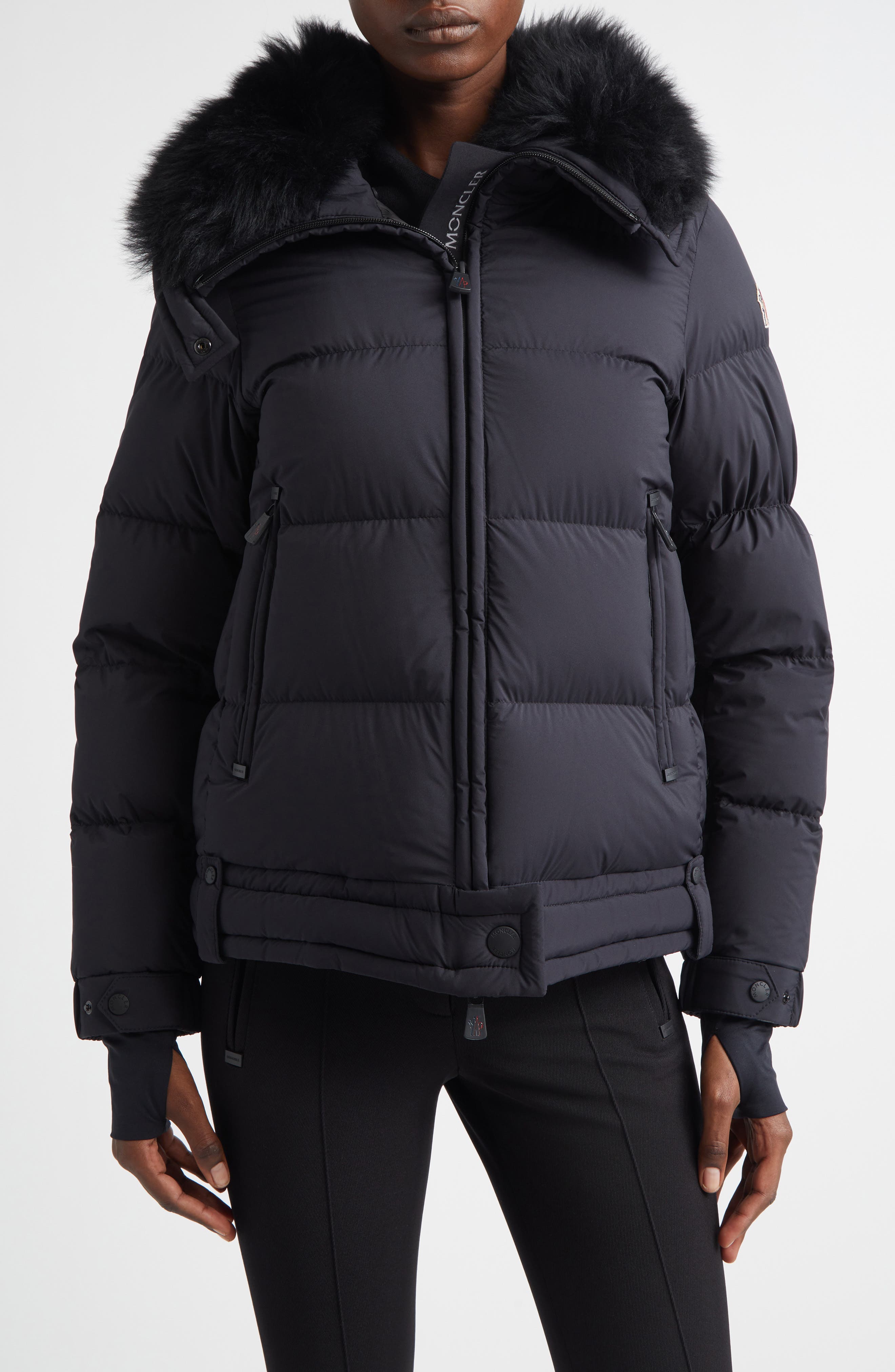 Arabbas Genuine Shearling Collar Down Jacket