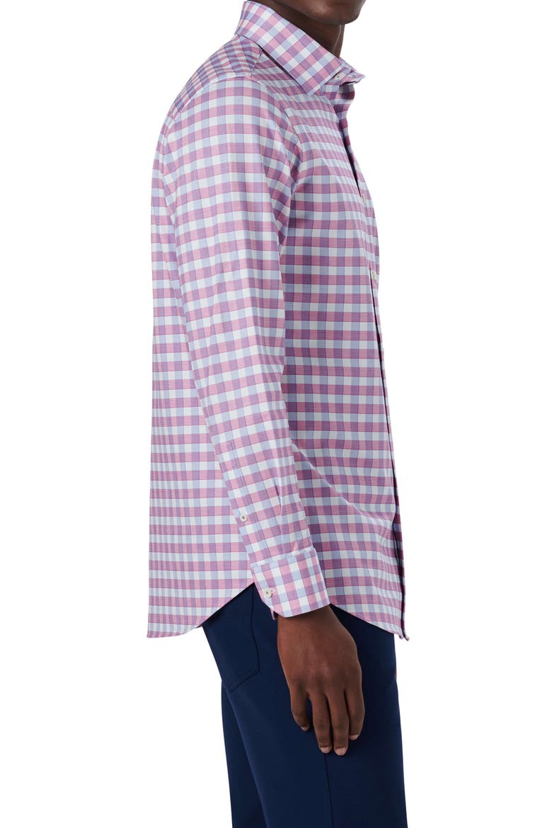 OoohCotton® Check Button-Up Shirt, Alternate, color, BERRY