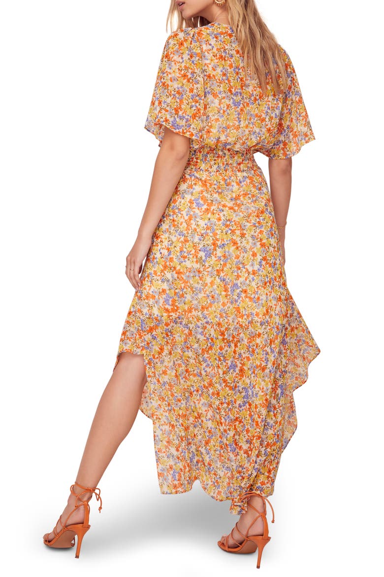 Sophronia Floral Print Maxi Dress, Alternate, color, TANGERINE MULTI FLORAL