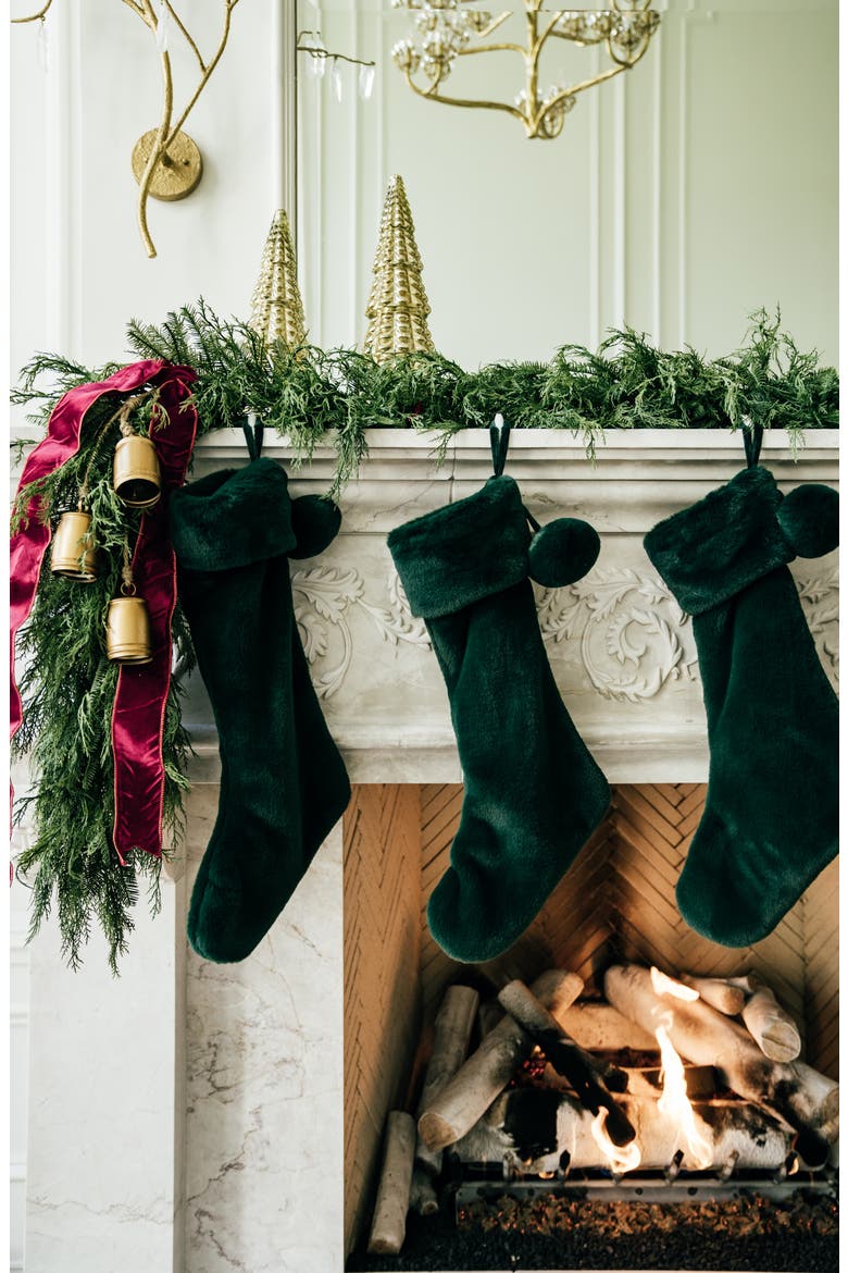 Favorite Faux Fur Stocking, Alternate, color, GREEN PARK