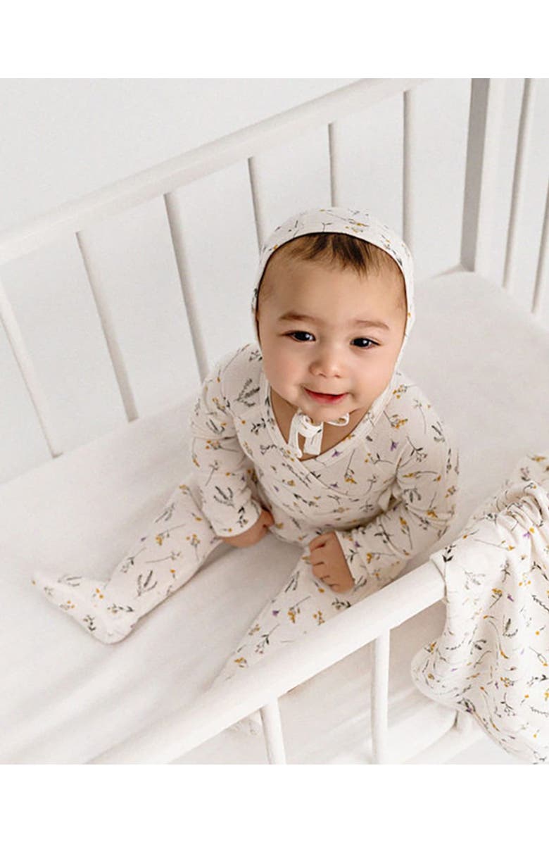 MiniMoi 4 Piece Baby Rayon Blend Pointelle Footie Set, Alternate, color, Winter White