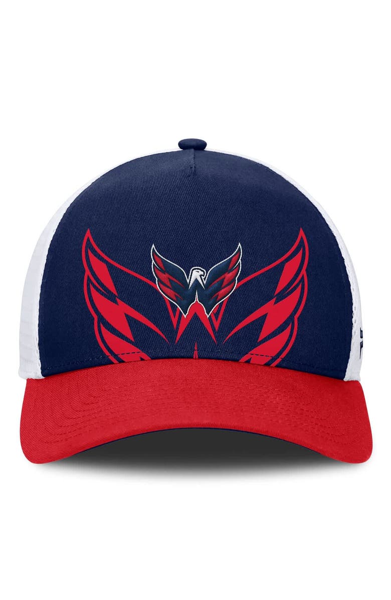 FANATICS Men's Fanatics Navy/Red Washington Capitals Authentic Pro A-Frame Rink Adjustable Hat, Alternate, color, Navy